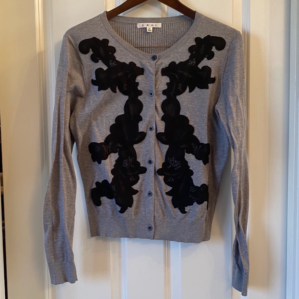 M CAbi Cardigan with Appliqués